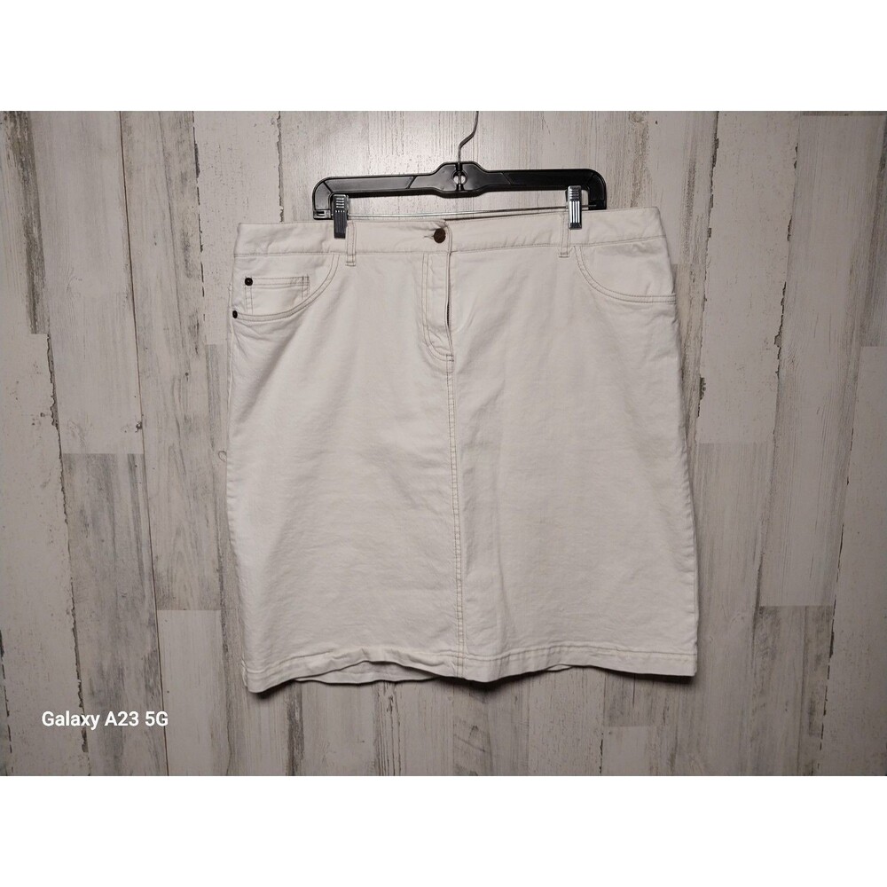 Boden White Denim Mini Skirt Size 16L